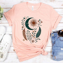 Bohemian Moon Celestial Sun and Moon T-Shirt