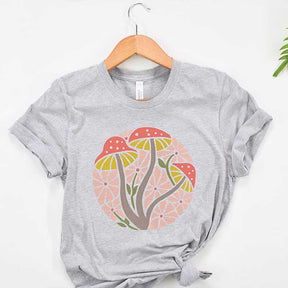 Hippie Mushroom Toadstool Floral Retro T-Shirt