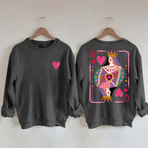 Vintage Queen of Hearts Graphic Sweatshirt