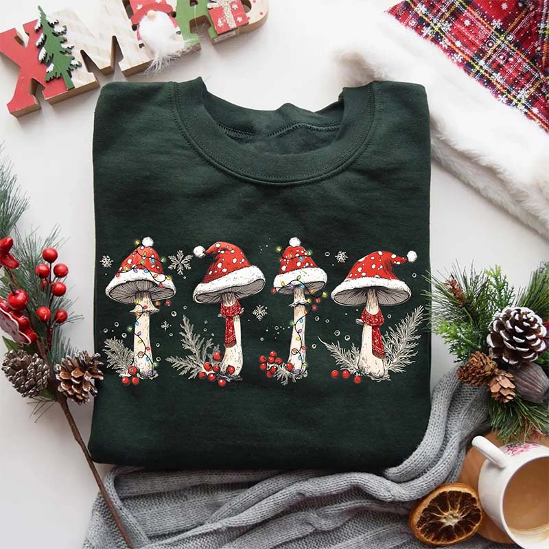 Christmas Mushroom Hippie Holiday Sweatshirt