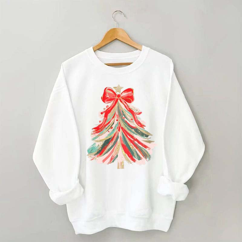 Red Bow Christmas Tree Sweatshirt