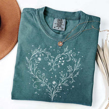 Botanical Dandelion Heart Wildflower T-Shirt