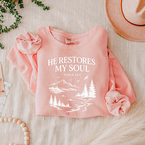 He Restores My Soul Psalm Midweight Vintage Sweatshirt