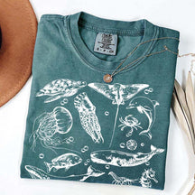 Sea Animals 90s Vintage Style T-Shirt