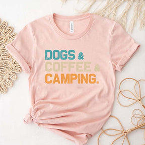 Dogs Coffee Camping Vacation T-Shirt
