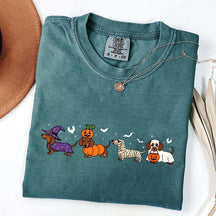 Dachshund Cute Ghost Dogs Halloween T-Shirt