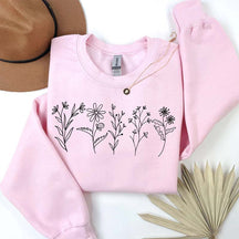 Floral Line Art Mom Sweatshirt