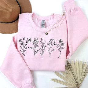 Floral Line Art Mom Sweatshirt
