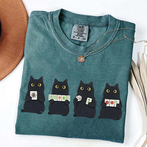 Mahjong Black Cat Game Night T-Shirt