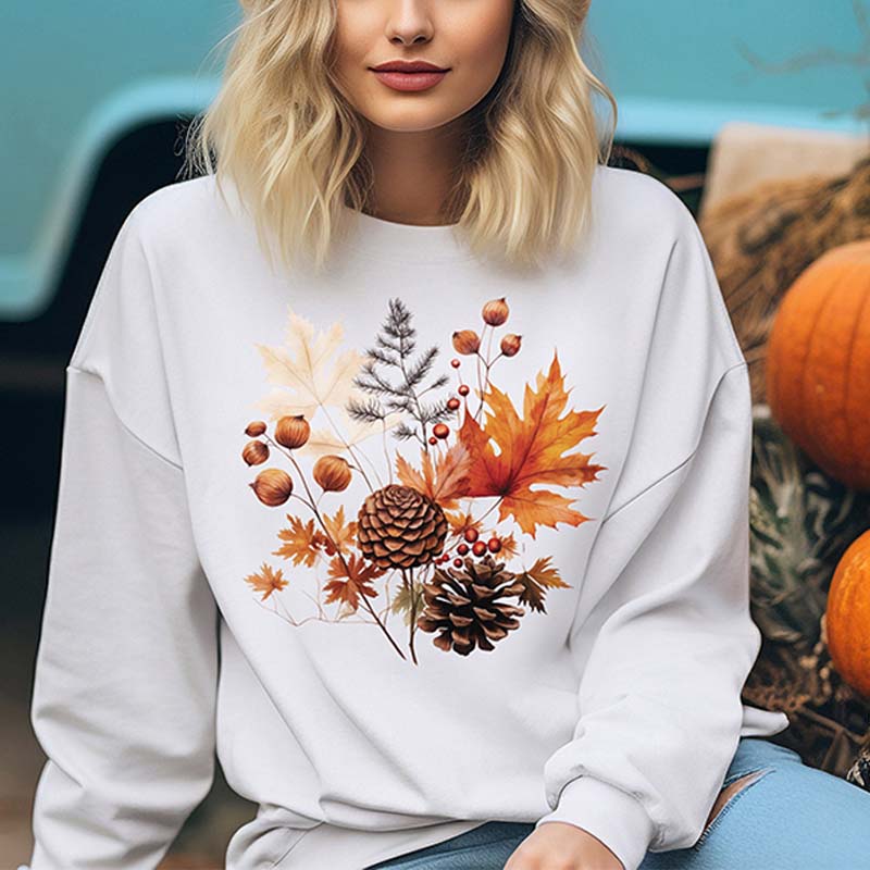 Womens Fall Leaves Sweatshirt