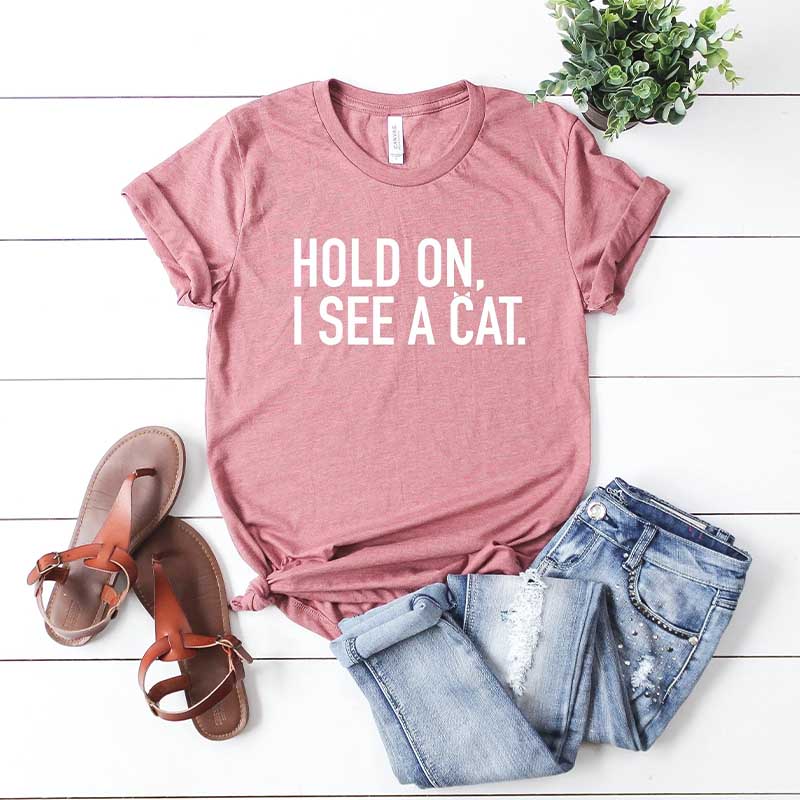 Hold On I See A Cat T-Shirt