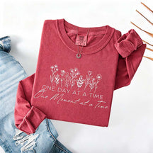 One Day At A Time Cozy Floral Sweatshirt