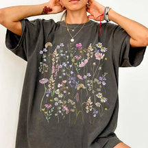 Vintage Pressed Flowers Comfort Colors Botanical T-Shirt