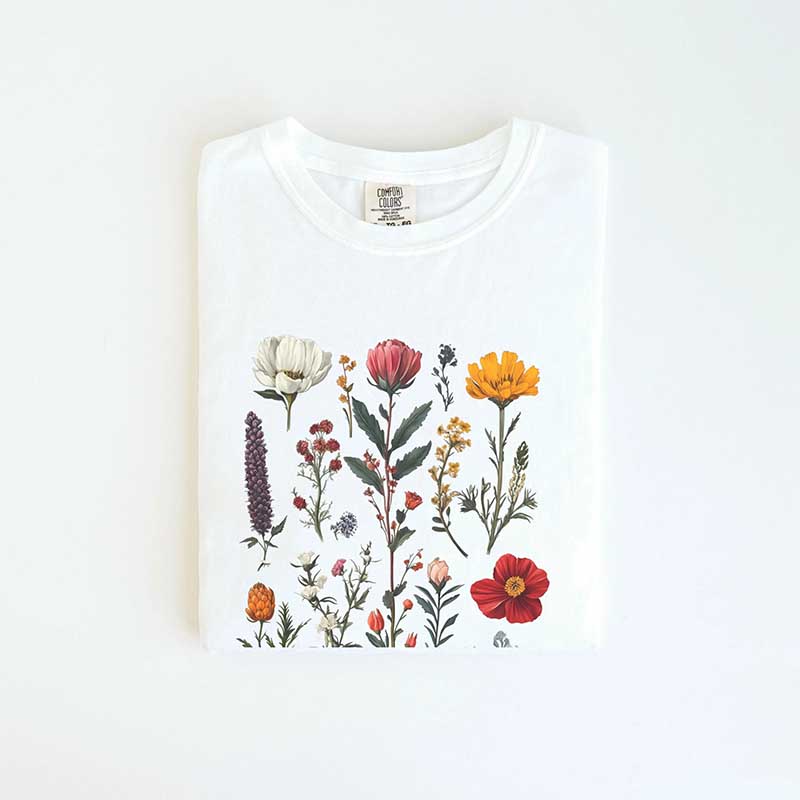 Boho Wildflowers Whimsigoth Cottagecore Floral  T-Shirt