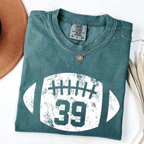 Custom Comfort Colors Football Kids Jersey Number T-Shirt