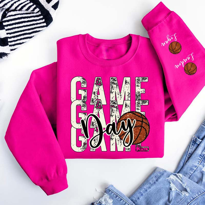 Custom Basketball Name on Sleeve Sweatshirt