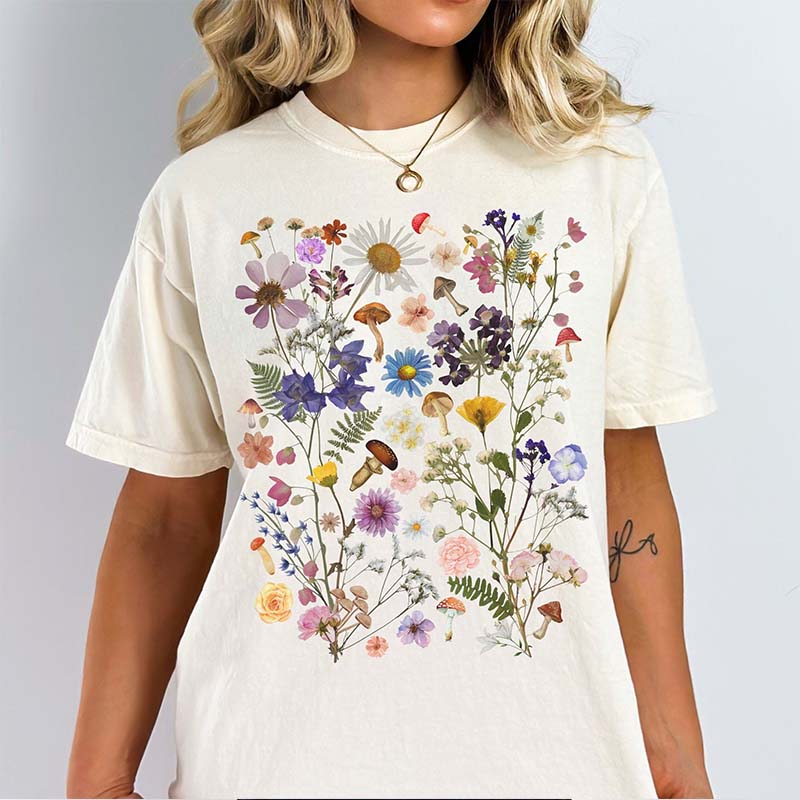 Comfort Colors Floral Mushroom T-Shirt