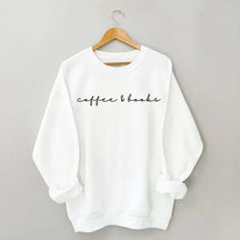 Minimalist Trendy Books and Coffee Sweatshirt