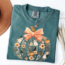 Vintage Floral Pumpkin Cute Halloween T-Shirt