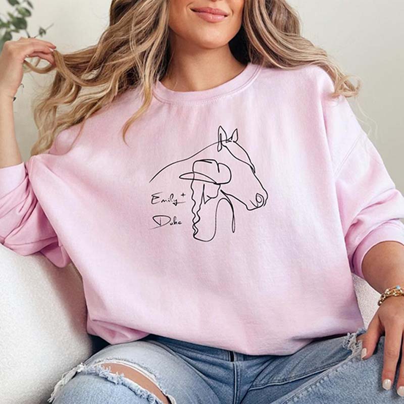 Custom Horse Present Equestrian Sweatshirt