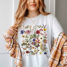 Vintage Pressed Flowers Cottagecore Blossom T-Shirt