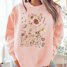 Retro Summer Flowers Lightweight Sweatshirt
