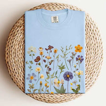 Vintage Pressed  Orange Flowers T-Shirt