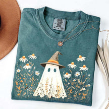 Retro Halloween Fall Aesthetic Daisy Flower T-Shirt