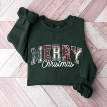Tartan Plaid Pattern Merry Christmas Sweatshirt