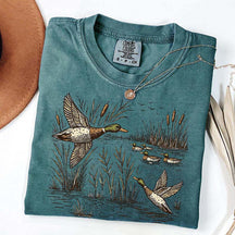 Retro Flying Mallard Duck T-Shirt