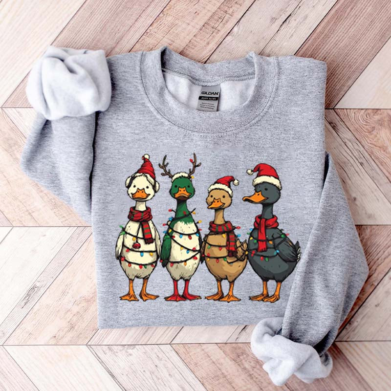Funny Duck Christmas Lights Sweatshirt