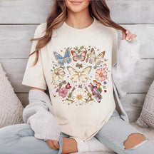 Cottagecore Butterfly Boho Sunflowers T-Shirt