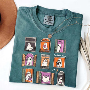 Too Cozy To Haunt Ghost Window T-Shirt
