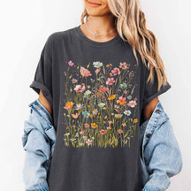 Boho Wildflower Pink Floral T-Shirt