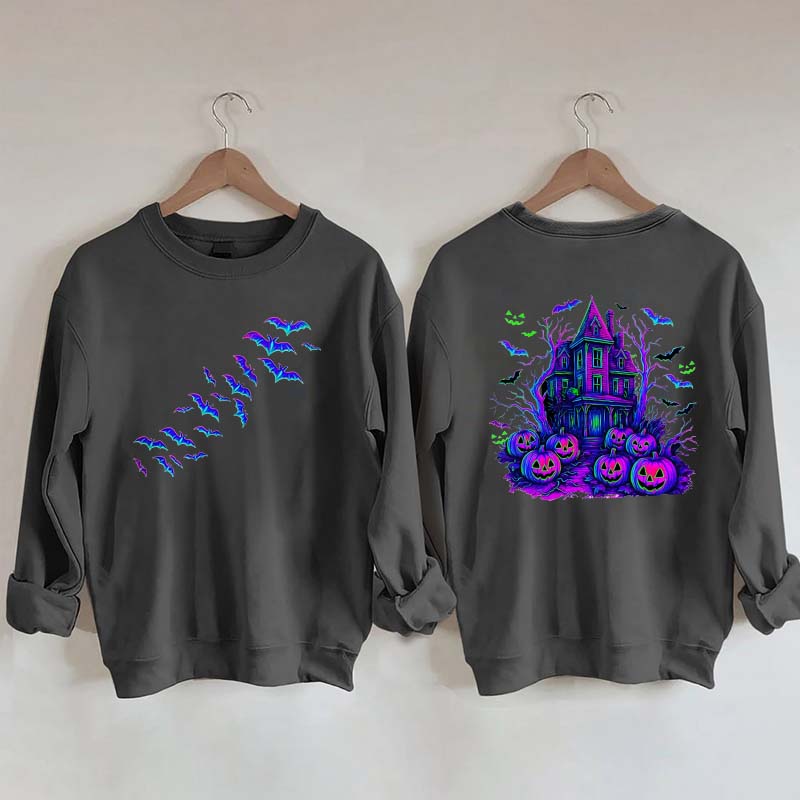 Halloween Haunted House Bats Sweatshirt
