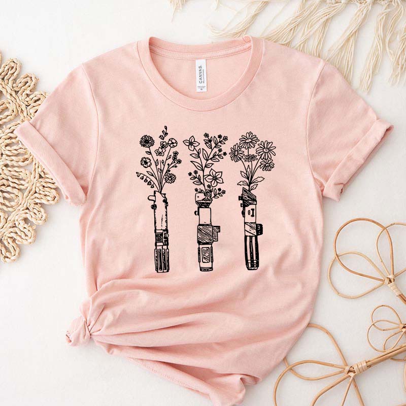 Floral Lightsaber Star Wars T-Shirt
