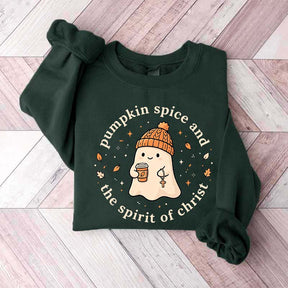 Faith Based Pumpkin Spice Coffee Ghost Sweatshirt