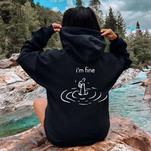 I'm Fine Back Print Hoodie