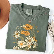 Boho Wildflowers Aesthetic Oversized Daisy T-Shirt