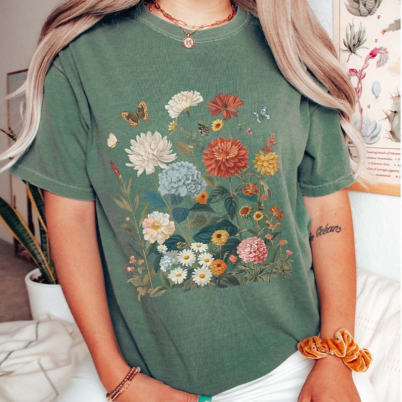 Wildflowers Cottagecore Boho Nature T-Shirt