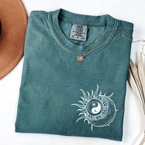 Boho Mystical Moon And Sun Yin Yang T-Shirt