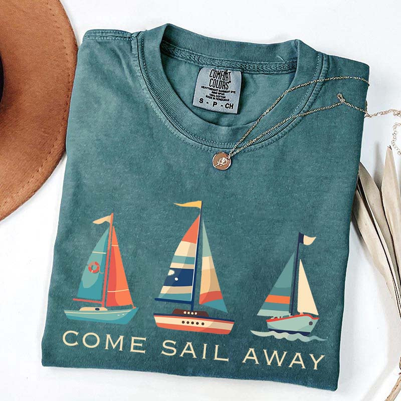 Colorful Sailboat Nautical Beach T-Shirt