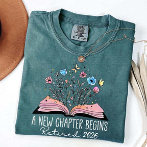 Floral Teachers 'A New Chapter Begins' Retired T-Shirt
