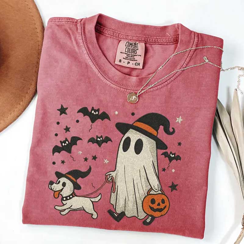 Spooky Paws Ghost Dog Halloween T-Shirt