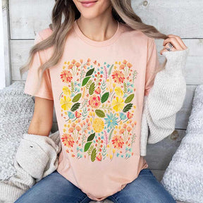 Wild Flowers Pink Ladies T-Shirt