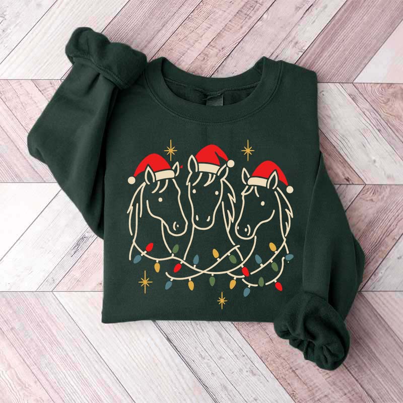 Horse Christmas Holiday Horse Sweatshirt