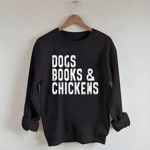 Trendy Dogs Books & Chickens Sweatshirt