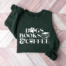 Funny Dogs Books Coffee Sweatshirt