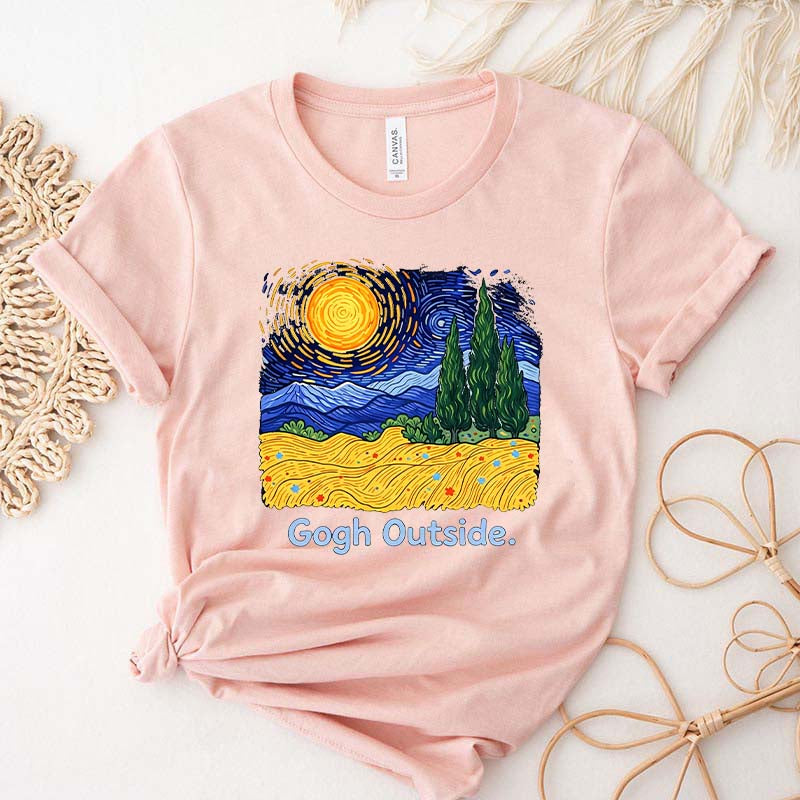 Gogh Outside Starry Night Nature Lover T-Shirt