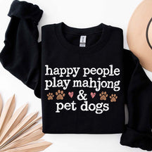 Happy People Play Mahjong & Pet Dogs Cute Sweatshirt